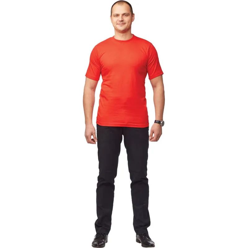 Футболка (160 г.) с кор.рукавом красн.(XL)