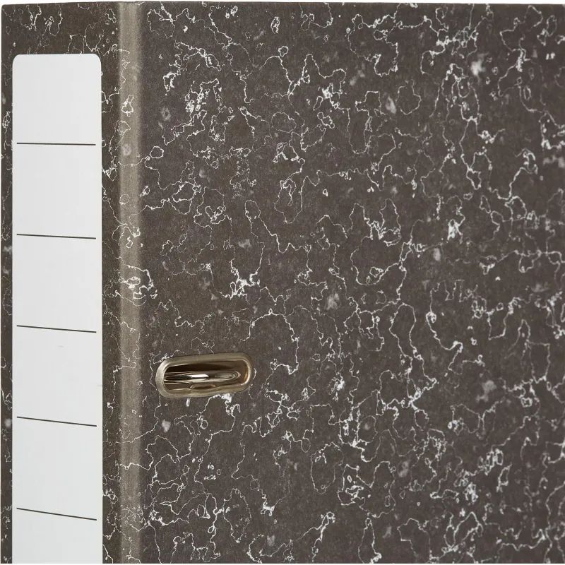 Папка-регистратор 75 мм (+/- 5 мм) мрамор, черный,бум/бум,мет.уг