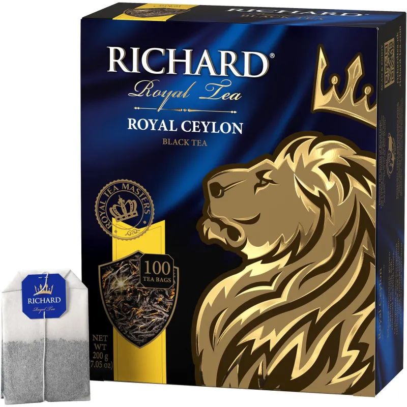 Чай Richard Royal Ceylon черный в пакетиках 2гx100шт 61066, 13936