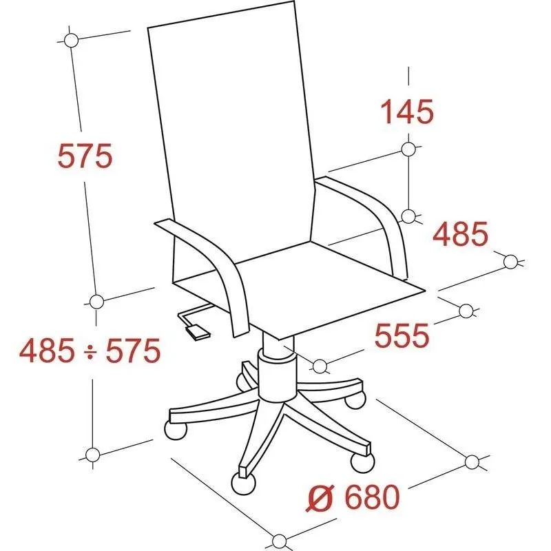 Кресло VB_EChair-562 TR рец. кожа черная, металл (детали в спинке)