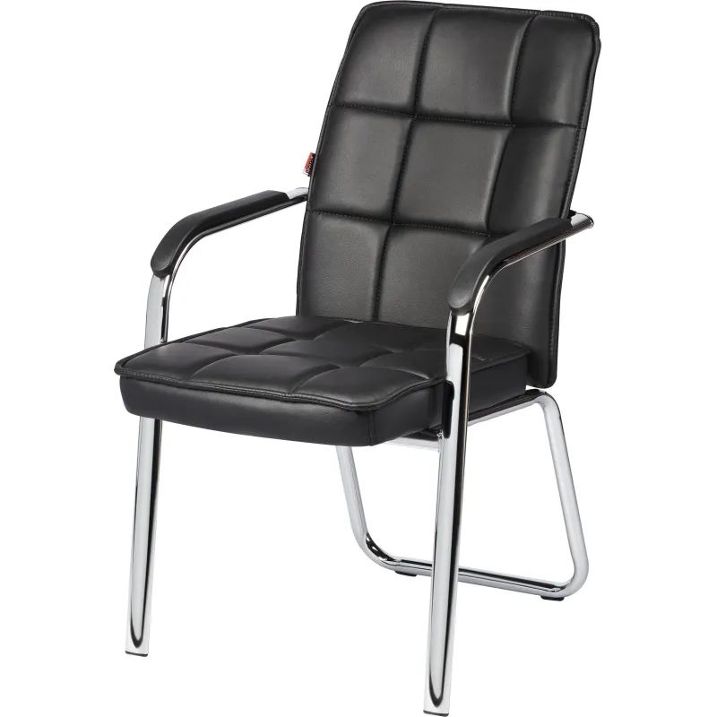 Конференц-кресло BN_TQ_Echair-810 VPU кожзам черный, хром