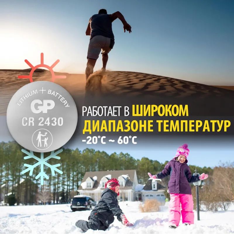 Батарейка GP Lithium CR2430 бл/1шт, CR2430-2C1