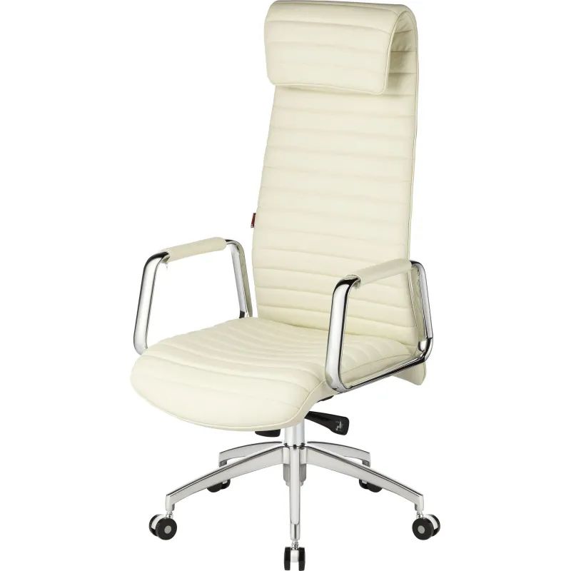 Кресло BN_Fc_Руководителя Echair-528 ML кожа белая, алюминий