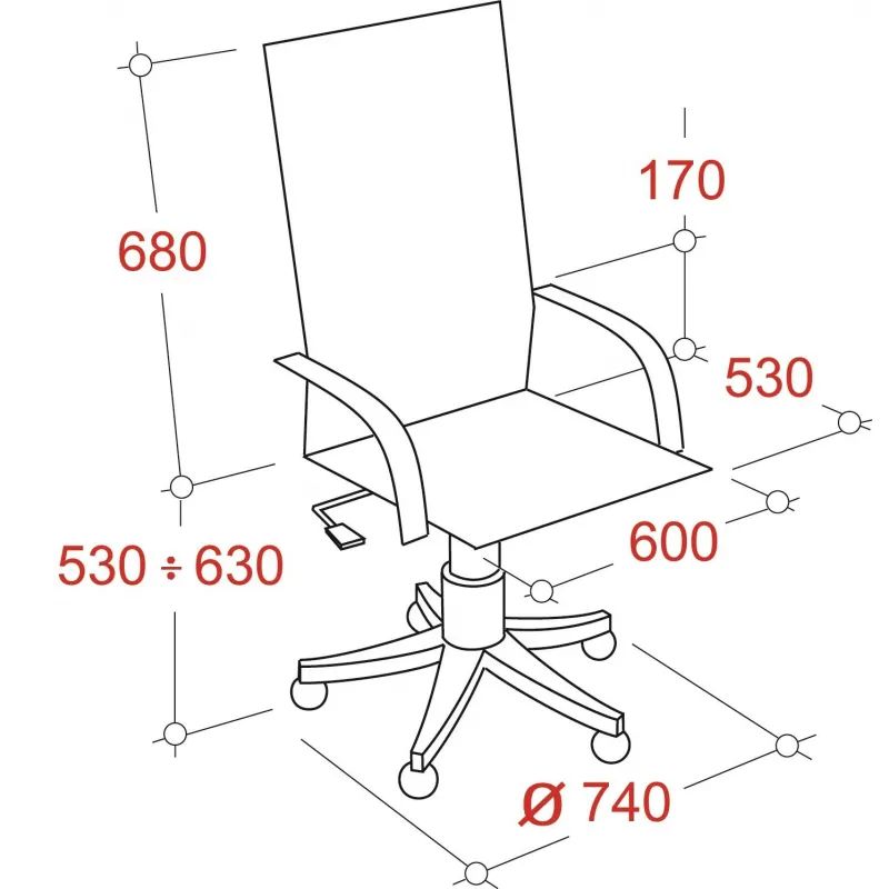 Кресло VT_CHAIRMAN 402 кожа черная, хром