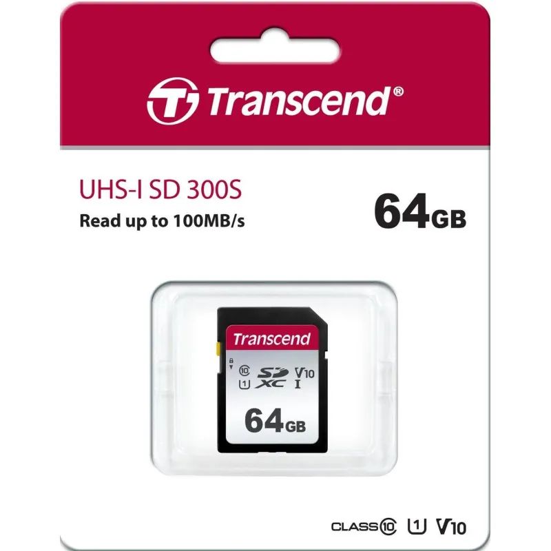 Карта памяти Transcend 300S SDXC 64Gb UHS-I Cl10, TS64GSDC300S