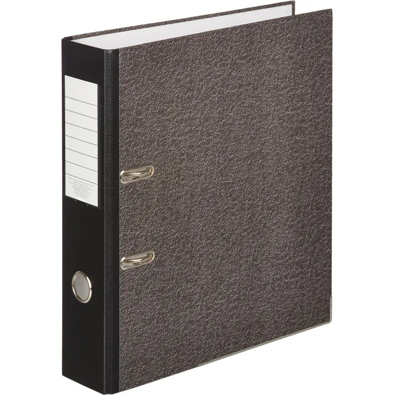 Папка-регистратор 75 мм Attacheмрамор,мет.уг.,черный кореш,карм.кор,бум/бум