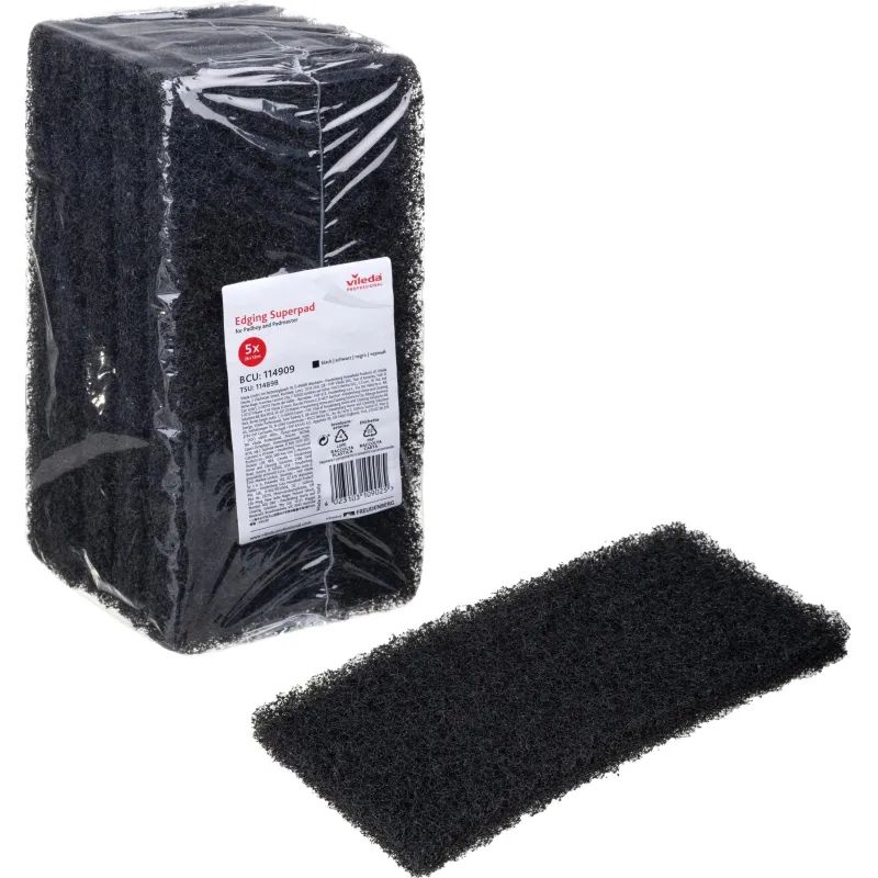 Пад ручной Губка Vileda Ручной Супер-пад 20мм 26х12 черный 114909 5шт/уп