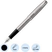 Ручка перьевая PARKER SONNET STAINLESS STEEL СT 2 черных картрид 1931509