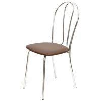 Стул для столовых UP_Венус каркас хром, к/з коричневый Z10