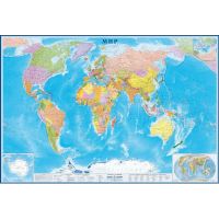 Карта настенная Мир политическая 1:15млн., 2,33х1,58м