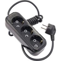 Удлинитель LUX У3-Е-05 3-местный с з/к, 250В 16А, 5м, черный