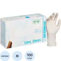 Мед.смотров. перчатки латекс. нестер. с пудрой SFM (М) 50пар/уп