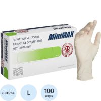 Мед.смотров. перчатки латекс., нестер., с пудрой 31 MiniMax (L) 50 пар/уп