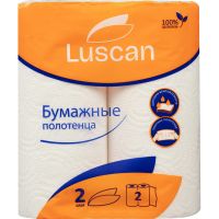 Полотенца бумажные LUSCAN 2-сл.,с тиснением, 2рул./уп.
