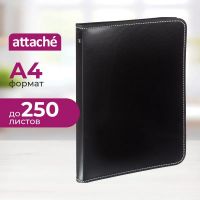 Папка-конверт на молнии с 3-х сторон пластиковая,внутр.карман,черная