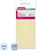Стикеры ATTACHE с клеев.краем 38х51 желтый 100л. 3 шт/наб
