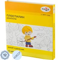 Пластилин Гамма Юный художник 12цв со стеком,280045