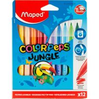Фломастеры Maped COLOR&#039;PEPS JUNGLE, смываемые,12 цв/наб,845420