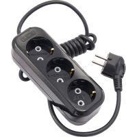 Удлинитель LUX У3-Е-03 3-местный с з/к, 250В 16А, 3м, черный