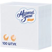 Салфетки бумажные 1-сл.Мягкий знак белые 100шт./уп.c4