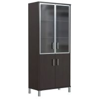 Шкаф SL_Born закр.стекл.с ал.рамой B-430.4 венг (В 430-822(8