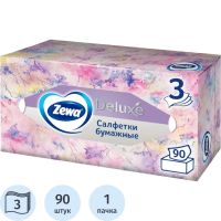 Салфетки косметические ZEWA-Deluxe 28420/3849 3-сл.90шт./уп.