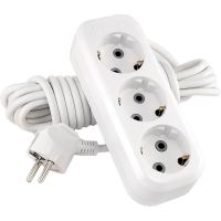 Удлинитель LUX У3-Е-05 3 входа 5м с заземлением, 250В, 16А