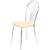 Стул для столовых UP_Версаль каркас хром, к/з бежевый Z21