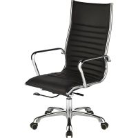 Кресло BN_Jl_Руководителя EChair-704 TL кожа черная, хром