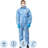 Комбинезон одноразовый защитный с капюшоном SafeGard76 синий р-р L (ESB428)