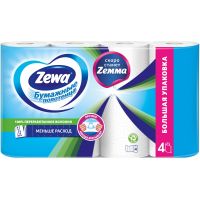 Полотенца бумажные ZEWA 2-сл.,белые 4рул/уп.144099