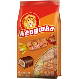 Конфеты шоколадные Левушка с мягкой карамелью Славянка 199г