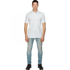 Рубашка Поло (190г.) кор.рукав бел.(M)