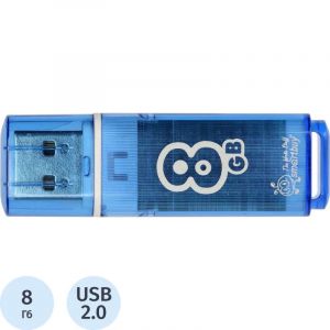 Флеш-память Smartbuy Glossy, 8Gb, USB 2.0, гол, SB8GBGS-B
