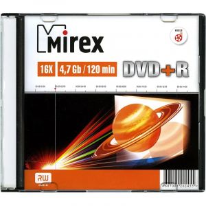Носители информации DVD+R, 16x, Mirex, Slim/1, UL130013A1S