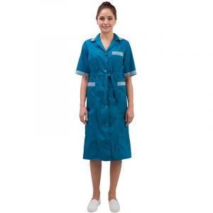 Халат для горничных и уборщиц у01-ХЛ кор.рук бирюз(р.52-54)170-176