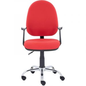 Кресло UP_EChair 223 PC ткань красная С02, хром