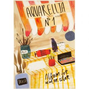 Альбом д/рисов.акварелью Kroyter 30л А4,склейка,тв.подл,бл.160г.Город 00001