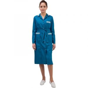 Халат для горничных и уборщиц у01-ХЛ дл.рук бирюз(р.48-50) 170-176