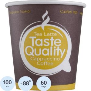 Стакан одноразовый бум однослойный d-62мм 100мл TasteQuality 60 шт/уп