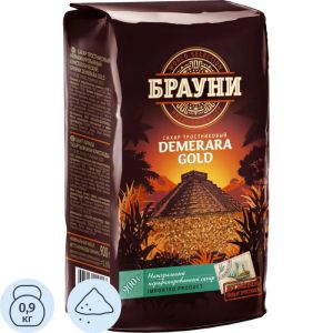 Сахарный песок Брауни Light Demerara коричневый светлый тростниковый 900г