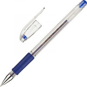 Ручка гелевая неавтомат. CROWN HJR-500R 0,5мм. рез. манж. синий