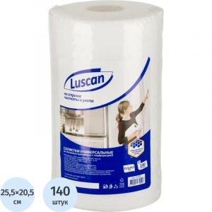 Салфетки хозяйственные Luscan спанлейс 45г/м2, 25,5х20,5см, 140л/рул