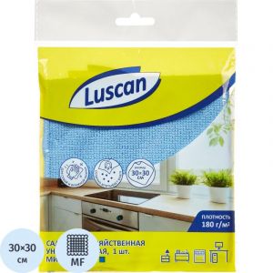 Салфетка хозяйственная Luscan универсальная микрофибра 180г 30х30см синяя