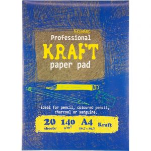 Папка для рисования и эскизов Kroyter А4,20л,бл.крафт 140г,02656
