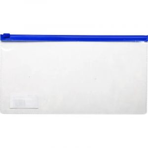 Папка-конверт на молнии д/билетов 250x130mm,110мкм синий