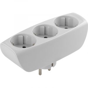 Тройник ЭРА, 3 роз/16А/3500Вт, с заземл, со шторками, белый, SP-3e-W