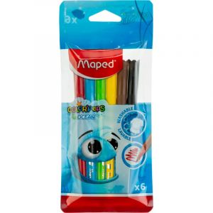 Фломастеры Maped COLOR&#039;PEPS OCEAN,супер-смываемые,6цв/наб,845723