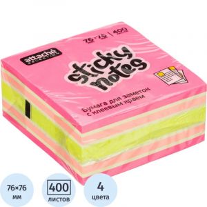 Стикеры Attache Selection куб 76х76, клубничный микс 400 л