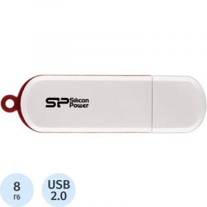 Флеш-память Silicon Power LuxMini 320, 8Gb, USB 2.0, бел, SP008GBUF2320V1W